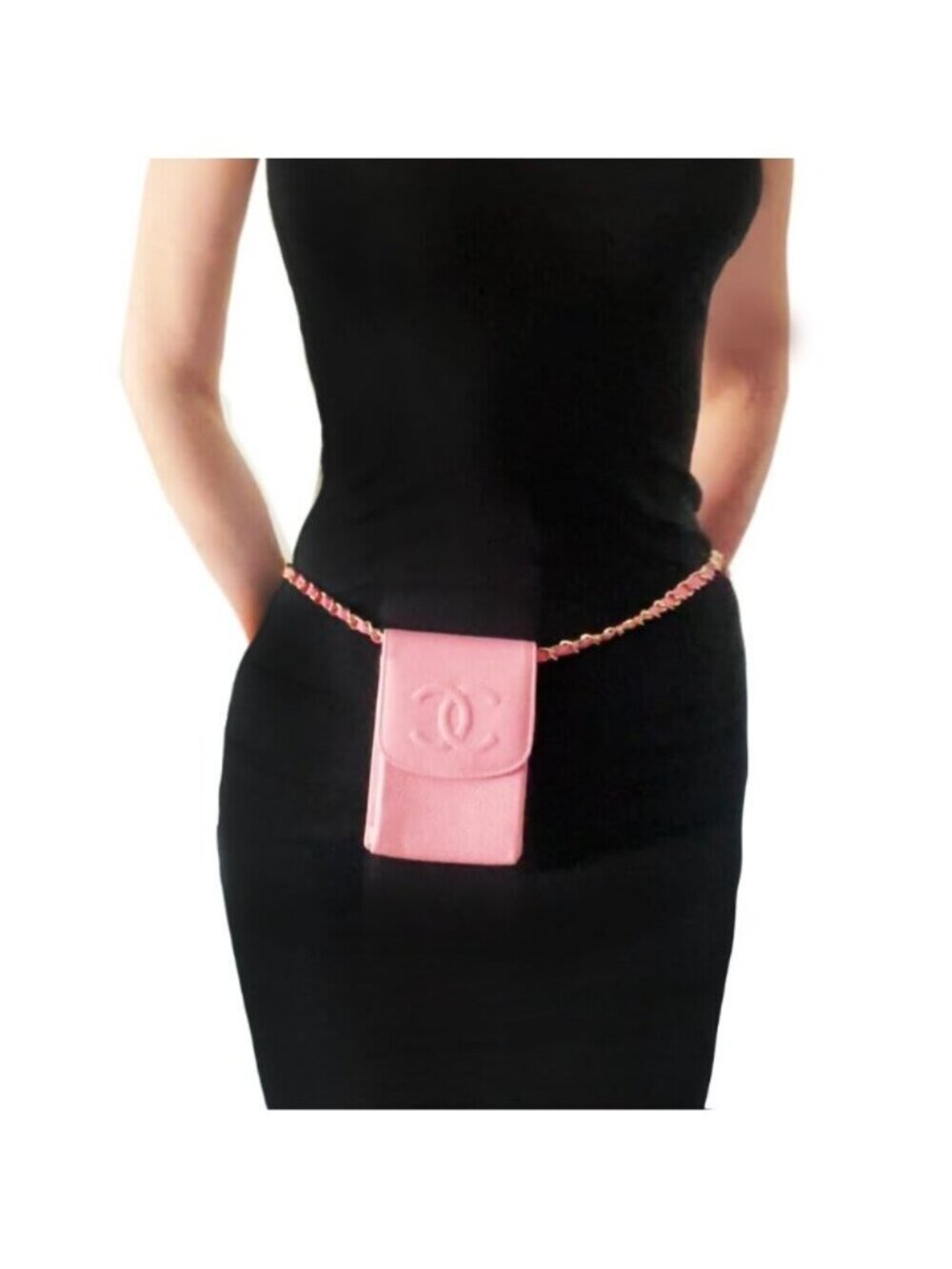 Chanel Vintage Mini Flap Caviar Leather Pouch Cigarette Case Crossbody - Picture 4 of 9